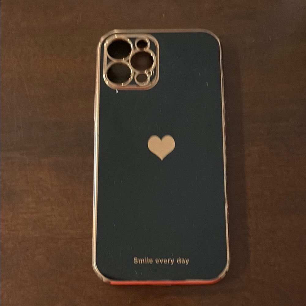 Heart Design Black and Gold Phone Case